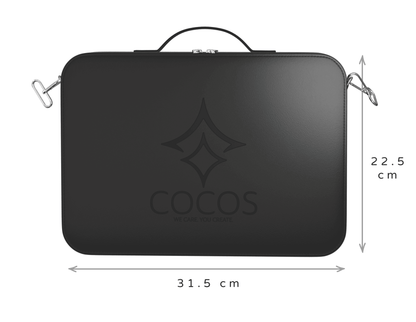 Compact and durable COCOS Cosplayer Box with dimensions 31.5 cm by 22.5 cm, ideal for cosplay accessory organization and travel.